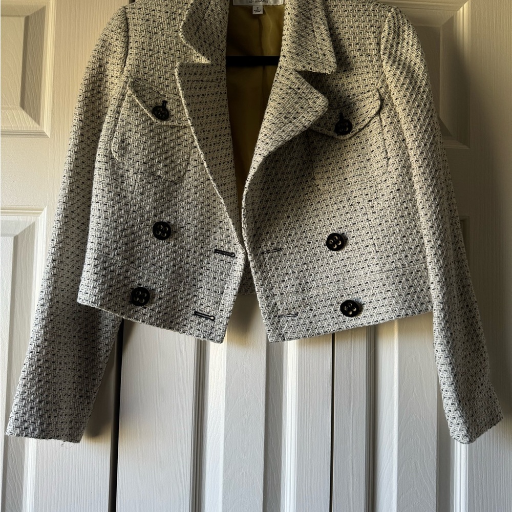 Nine West Black and Gray Tweed Blazer